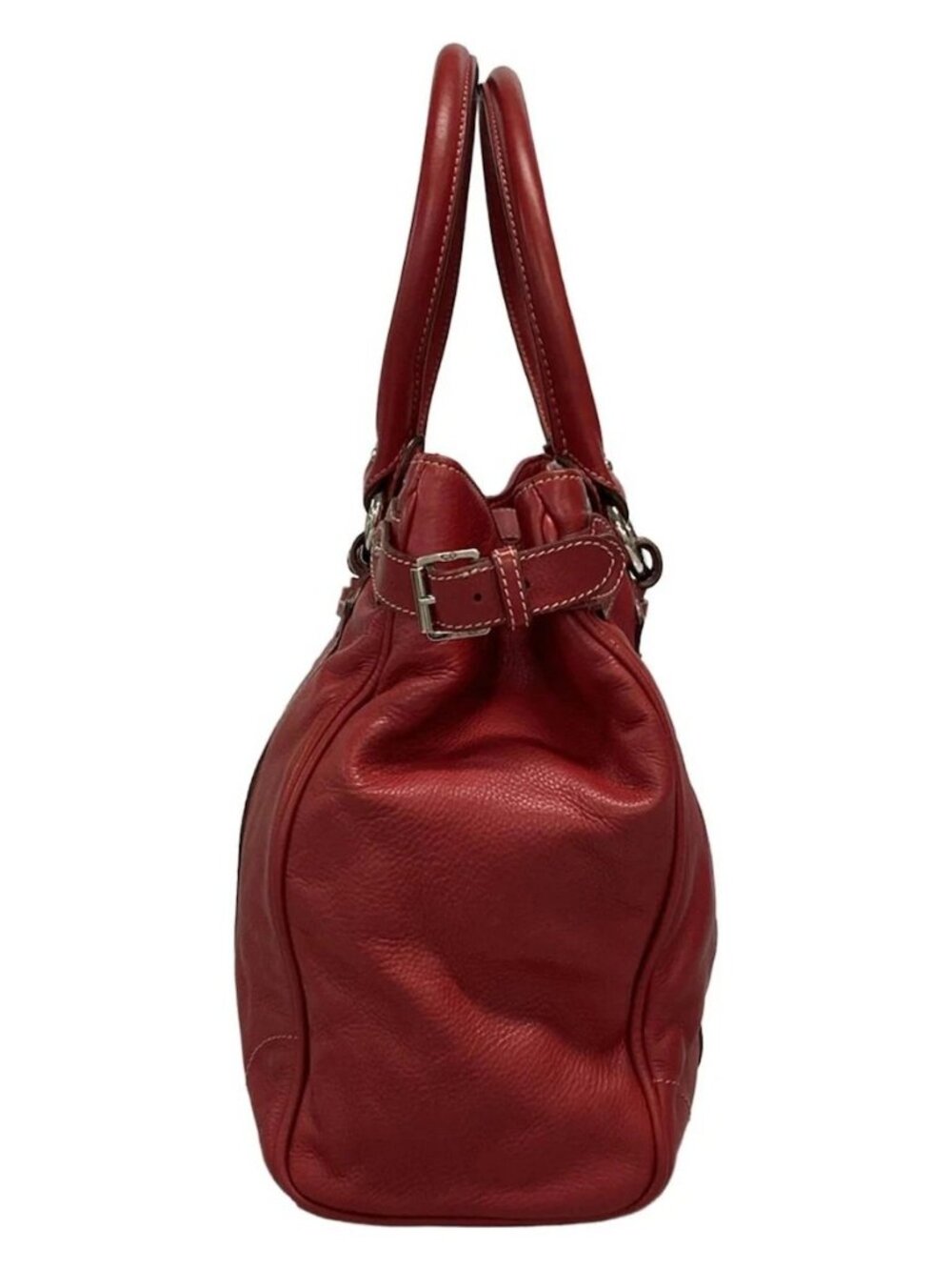 DIOR/ChristianDior Saint Germain / Vintage Traveler Red Leather Tote Bag - Picture 4 of 15
